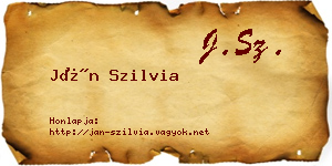 Ján Szilvia névjegykártya